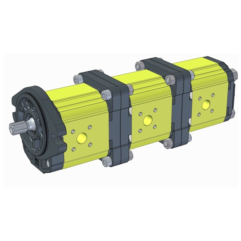 Vivoil multiple hydraulic gear pumps assembly